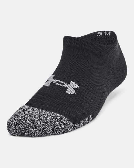 Lot de 3 paires de chaussettes invisibles HeatGear® pour enfant, Black, pdpMainDesktop image number 1